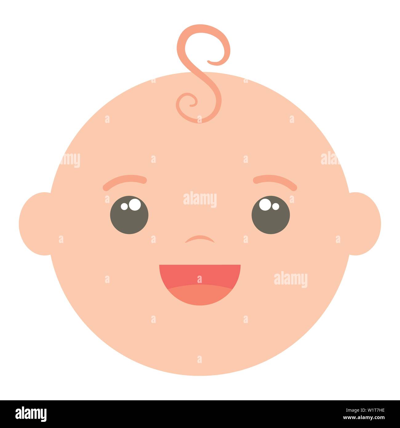 cute little baby boy head character vector illustration design Stock ...
