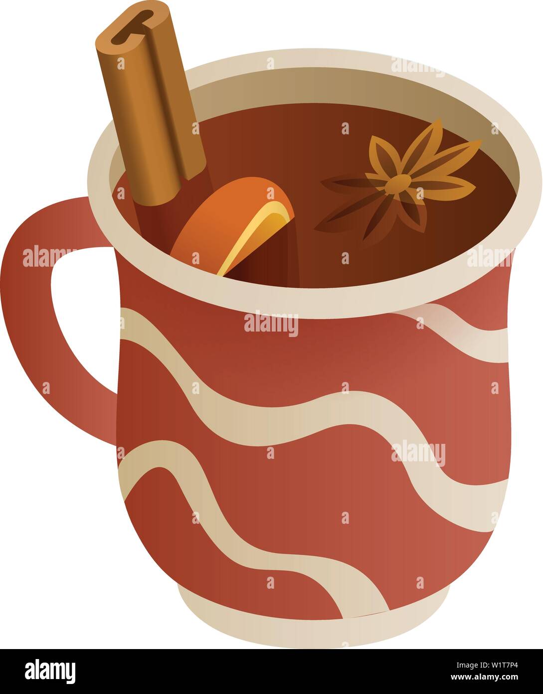 Mulled wine icon. Isometric of mulled wine vector icon for web design isolated on white background Stock Vector
