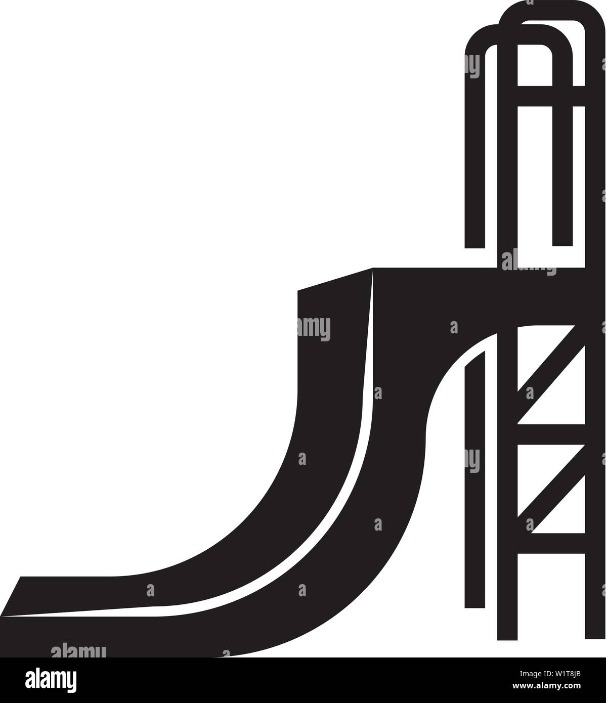 Skate park slide icon. Simple illustration of skate park slide vector icon for web design