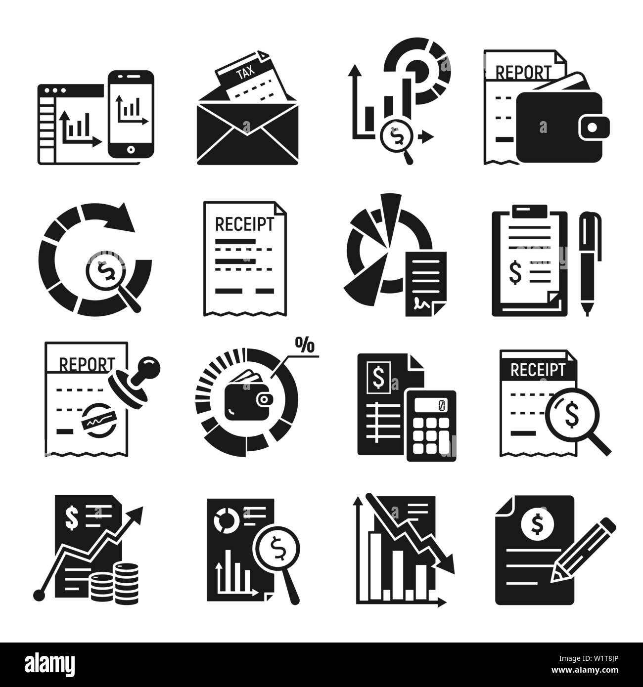 Expense report icons set. Simple set of expense report vector icons for web  design on white background Stock Vector Image & Art - Alamy