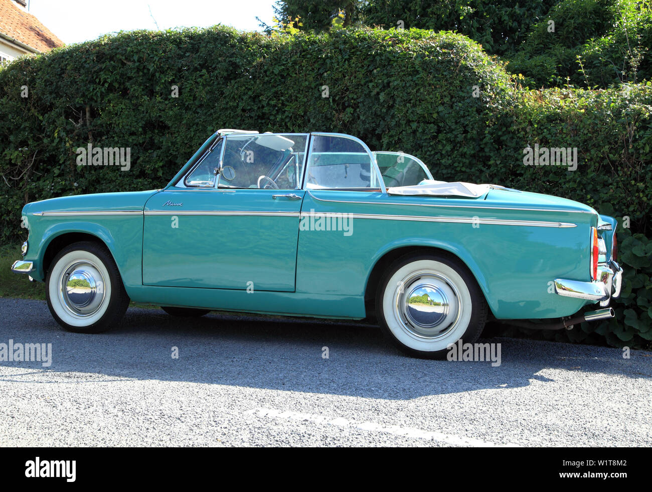 Hillman Minx, vintage, motor car, automobile, convertible, hood down,England, UK, cars Stock Photo