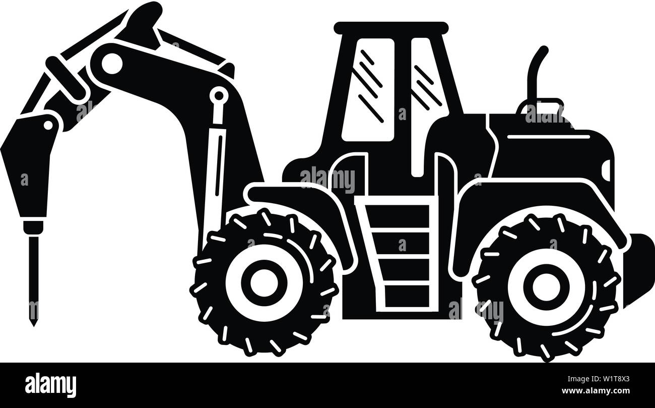 Drilling machine tractor icon, simple style Stock Vector Image & Art ...