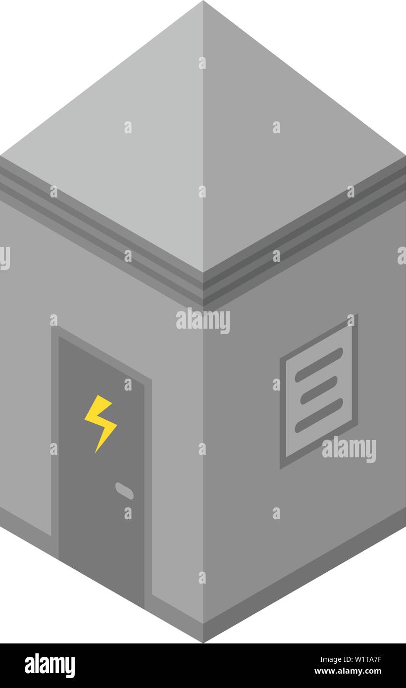 Electrical station box icon, isometric style Stock Vector