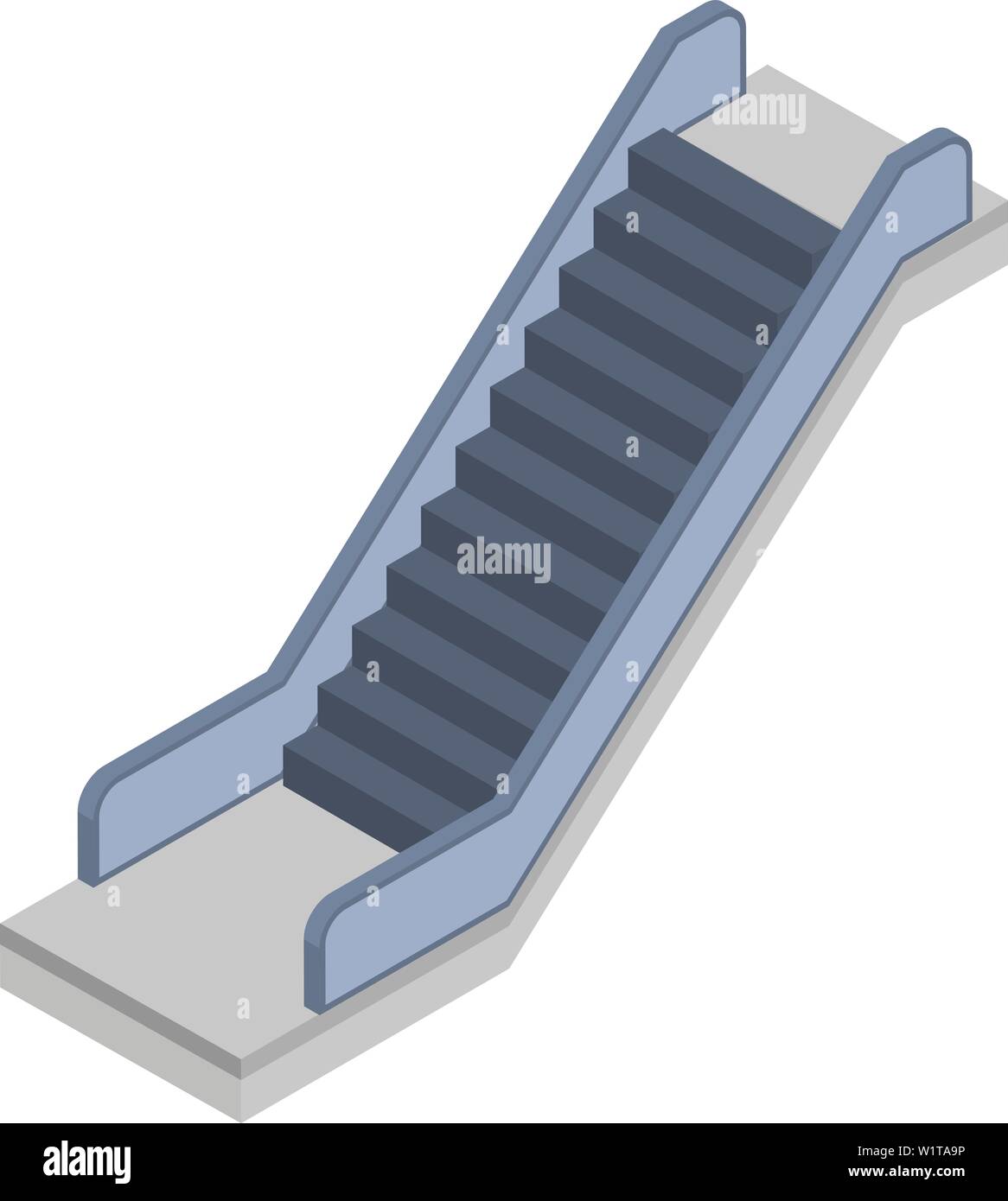 Railway escalator icon, isometric style Stock Vector