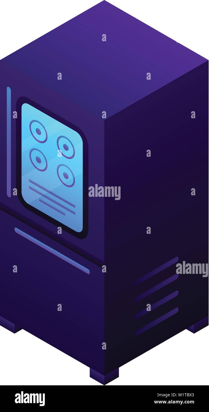 Smart fridge icon, isometric style Stock Vector