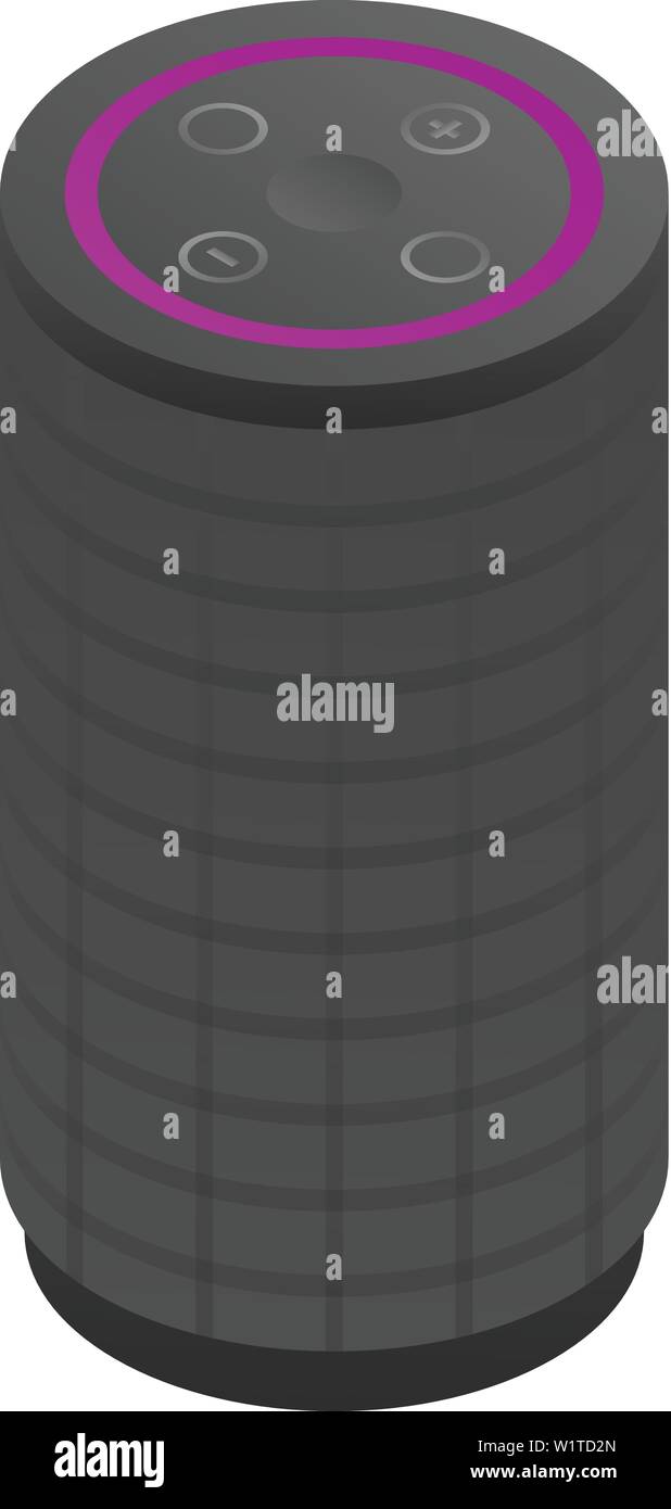 Black smart speaker icon, isometric style Stock Vector