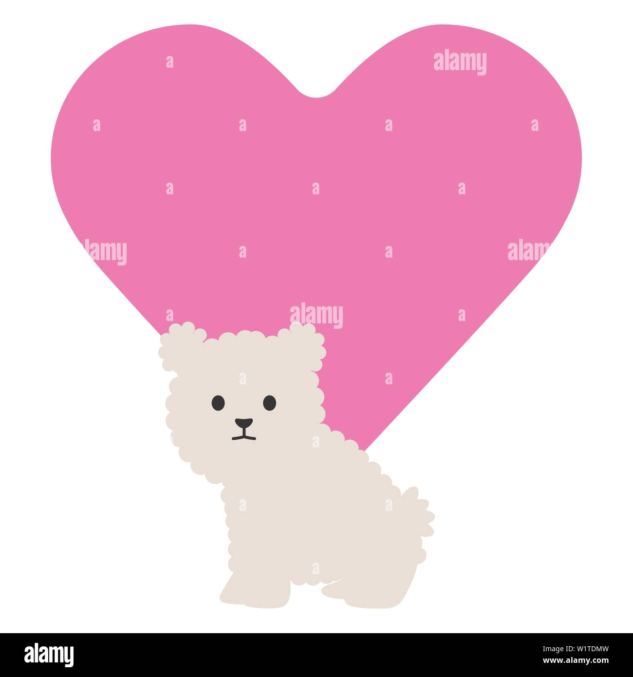 little dog adorable mascot with heart vector illustration design Stock ...