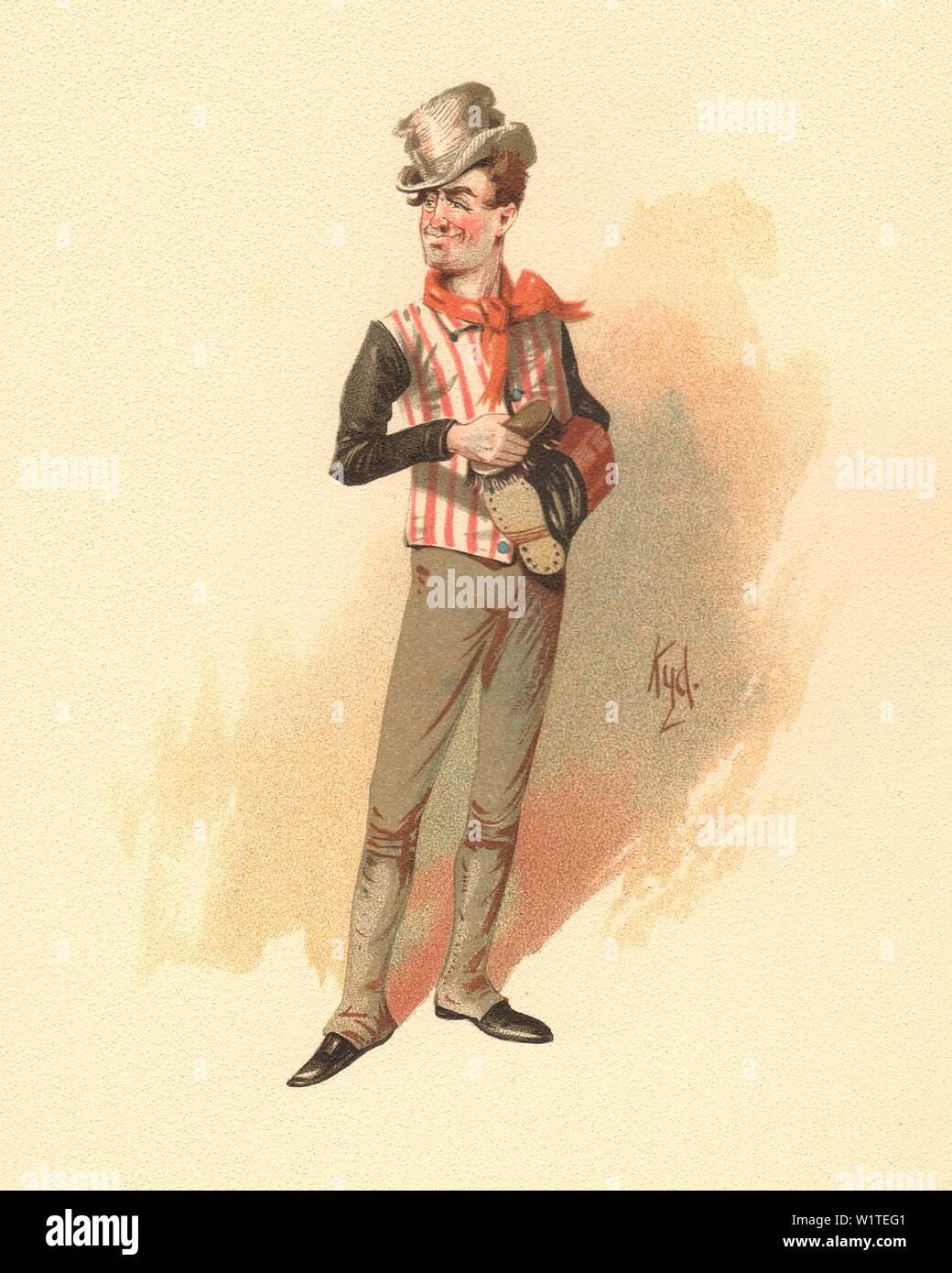 Sam Weller - The Pickwick Papers Character from “The Characters of Charles Dickens Pourtrayed in a Series of Original Water Colour Sketches by Kyd” Stock Photo