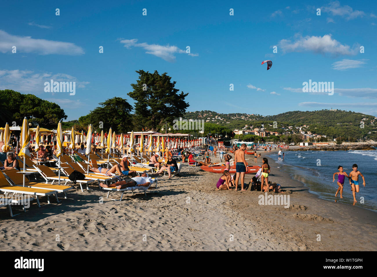 Beach Marina Di Andora Liguria Italy Europe Stock Photo