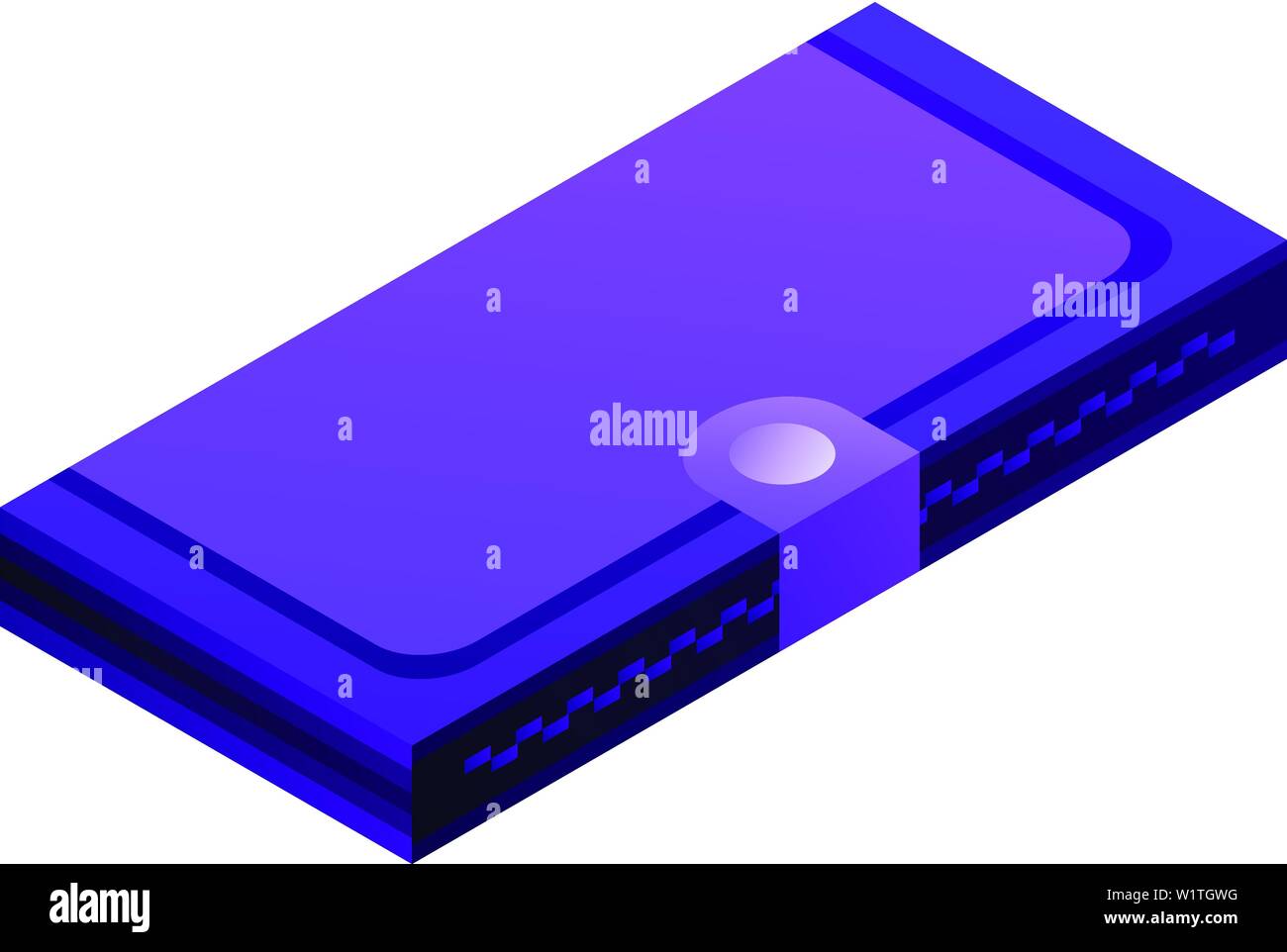 Zipper wallet icon, isometric style Stock Vector