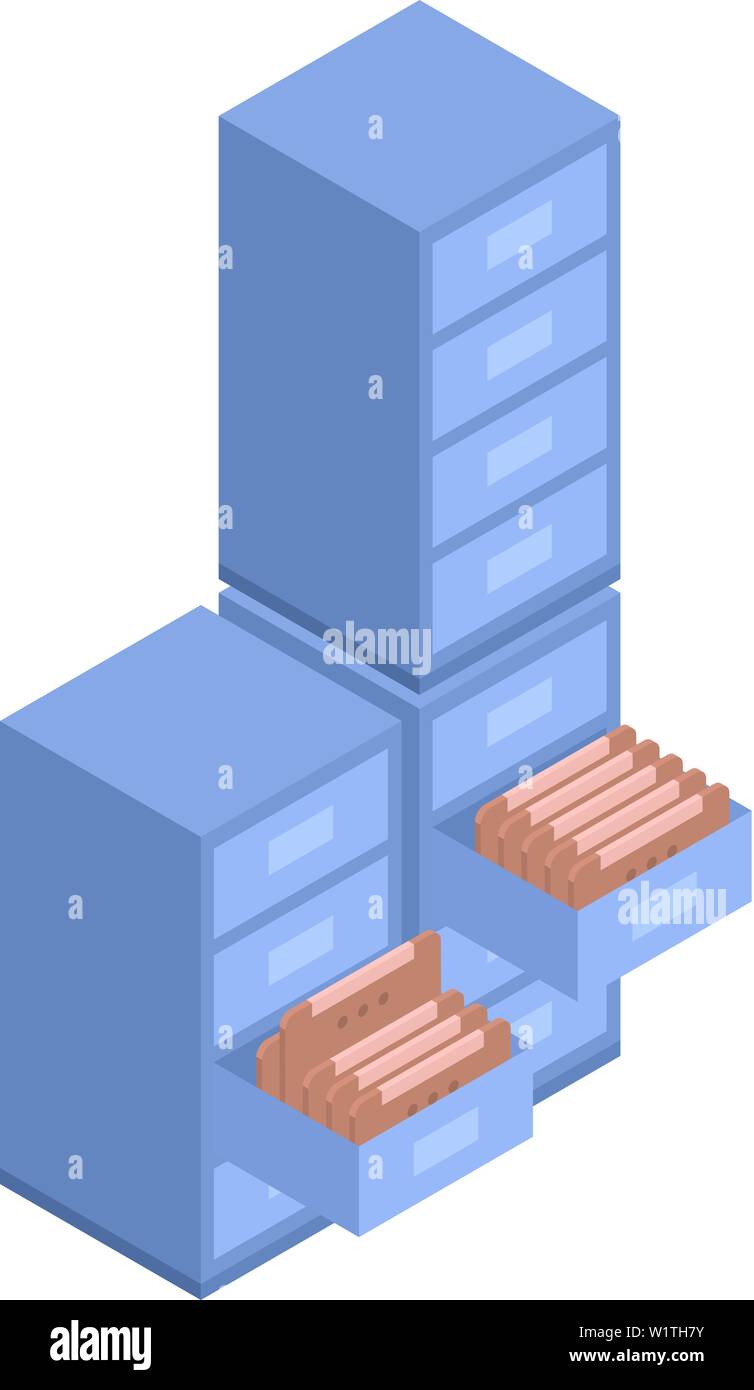 Files of drawer icon, isometric style Stock Vector Image & Art - Alamy