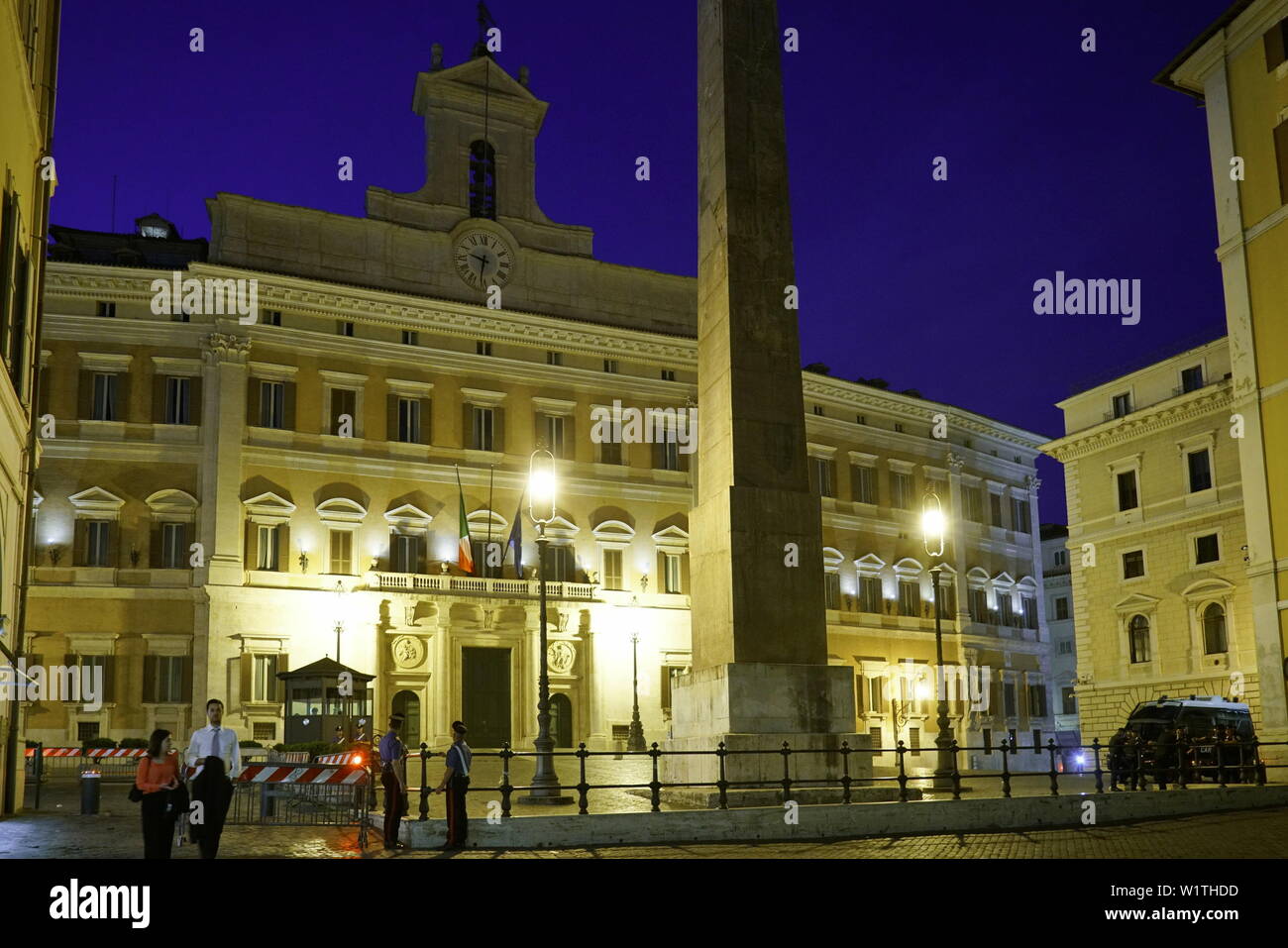 Montecitorio Palace, seat of Italian Chamber of Deputies. Italian Parliament building, Rome, Italy Stock Photo