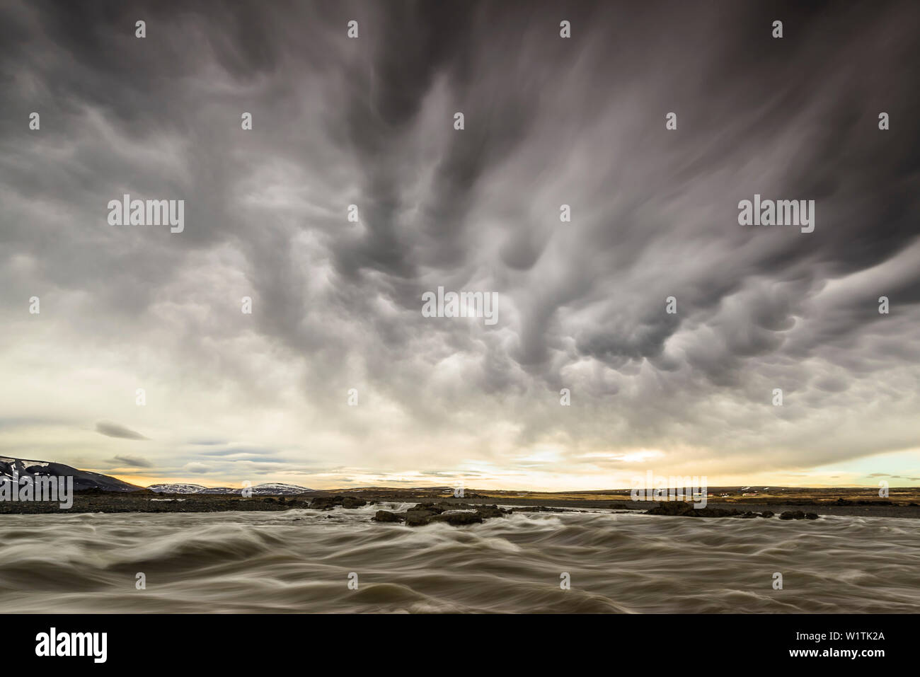 dramatic mood during a storm in the highlands of iceland Stock Photo ...
