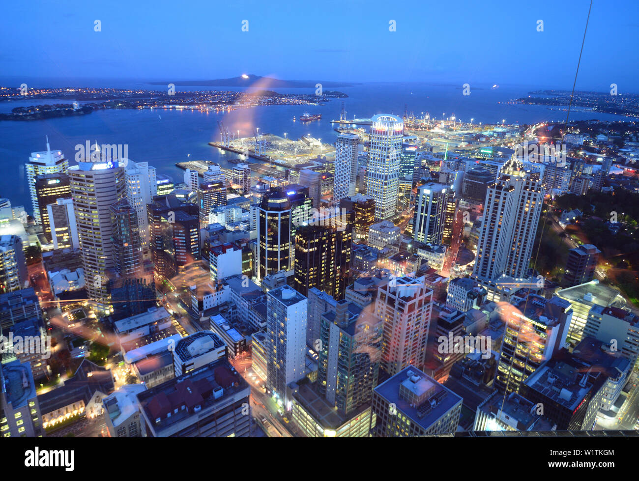 View from the Sky Tower on the downtown, Auckland, North Island, New Zealand Stock Photo