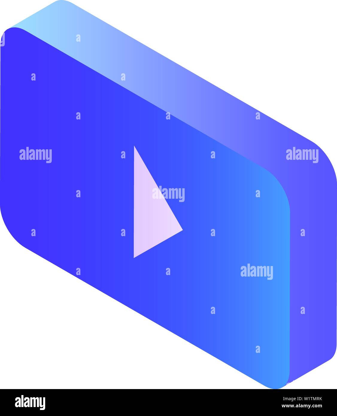 Play button icon, isometric style Stock Vector