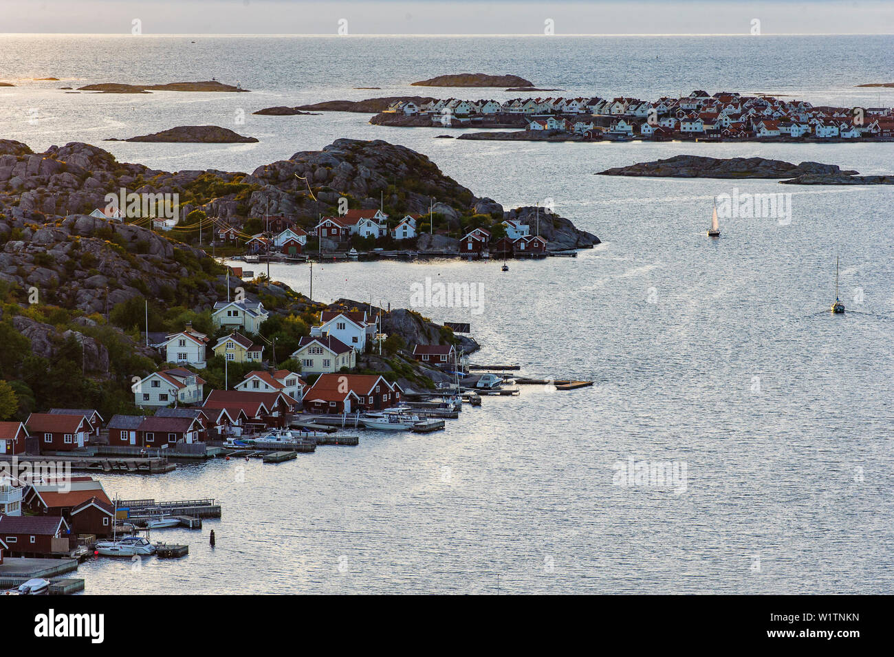 View from the local mountain of Rönnäng, Tjörn, Bohuslän, Sweden Stock Photo