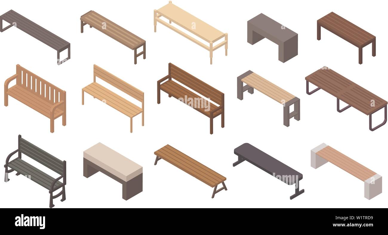 Old wooden benches Stock Vector Images - Alamy