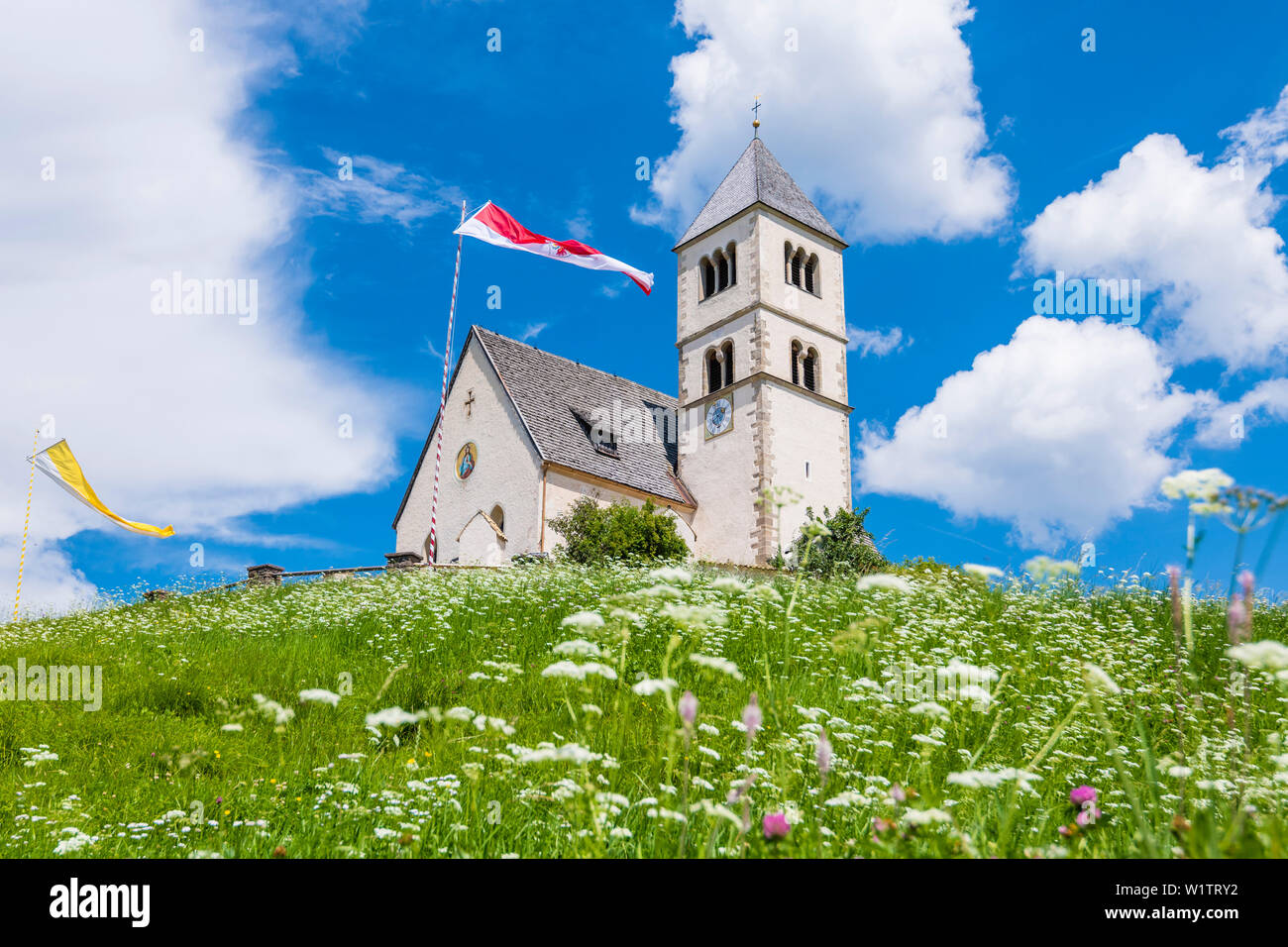 St. Wolfgang Church, Radein, South Tyrol, Italy Stock Photo