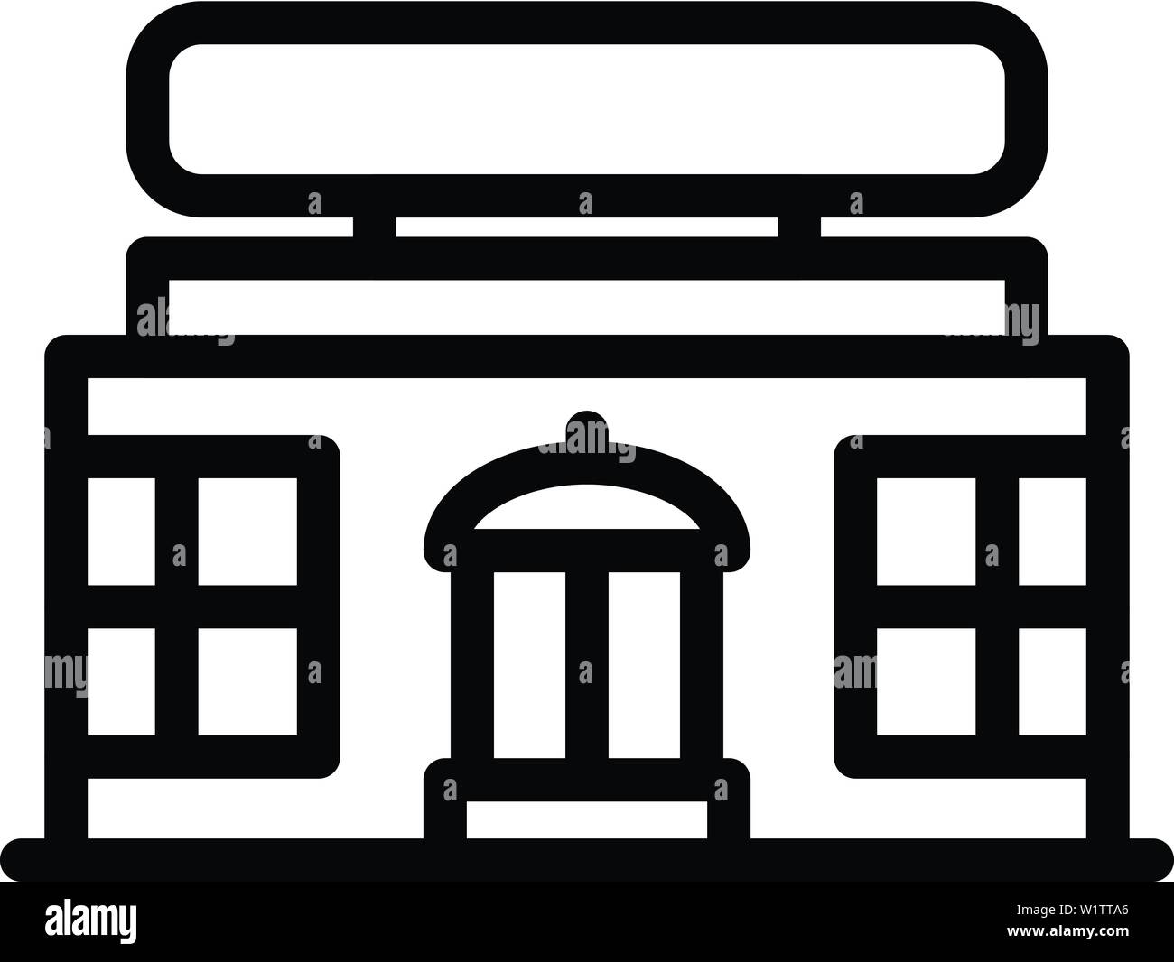 Street market icon, outline style Stock Vector