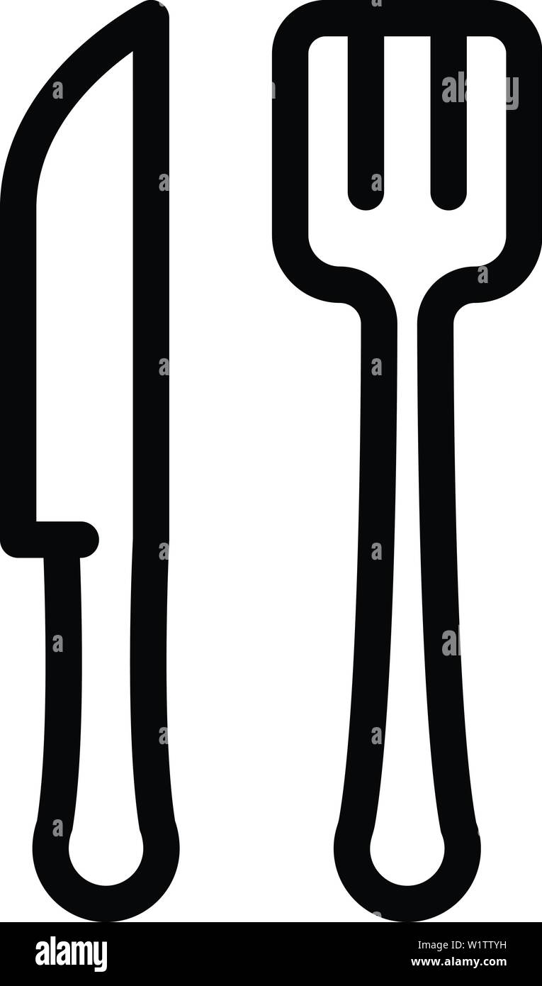 Knife and fork icon, outline style Stock Vector Image & Art Alamy