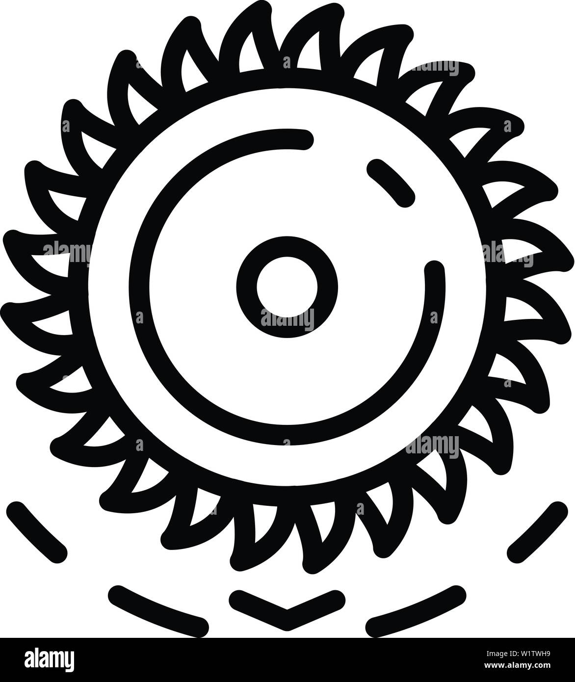 Mining extract wheel icon, outline style Stock Vector