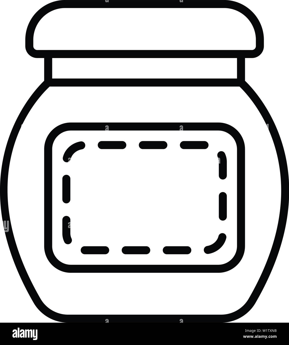 Glass jam jar icon, outline style Stock Vector