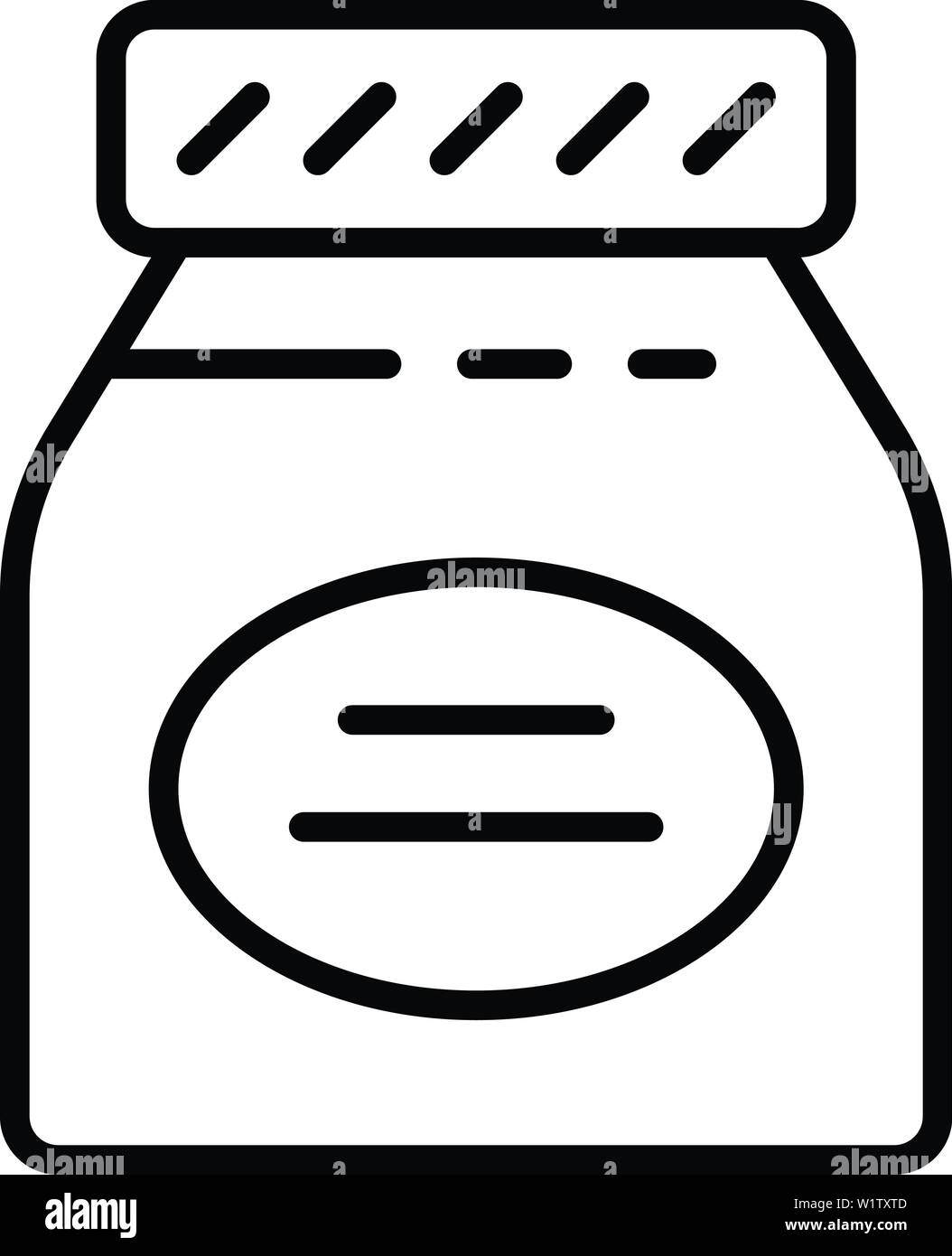 Jelly jam jar icon, outline style Stock Vector