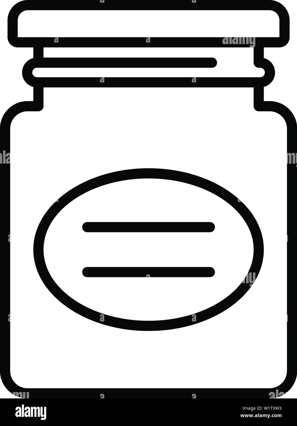 Food jam jar icon, outline style Stock Vector