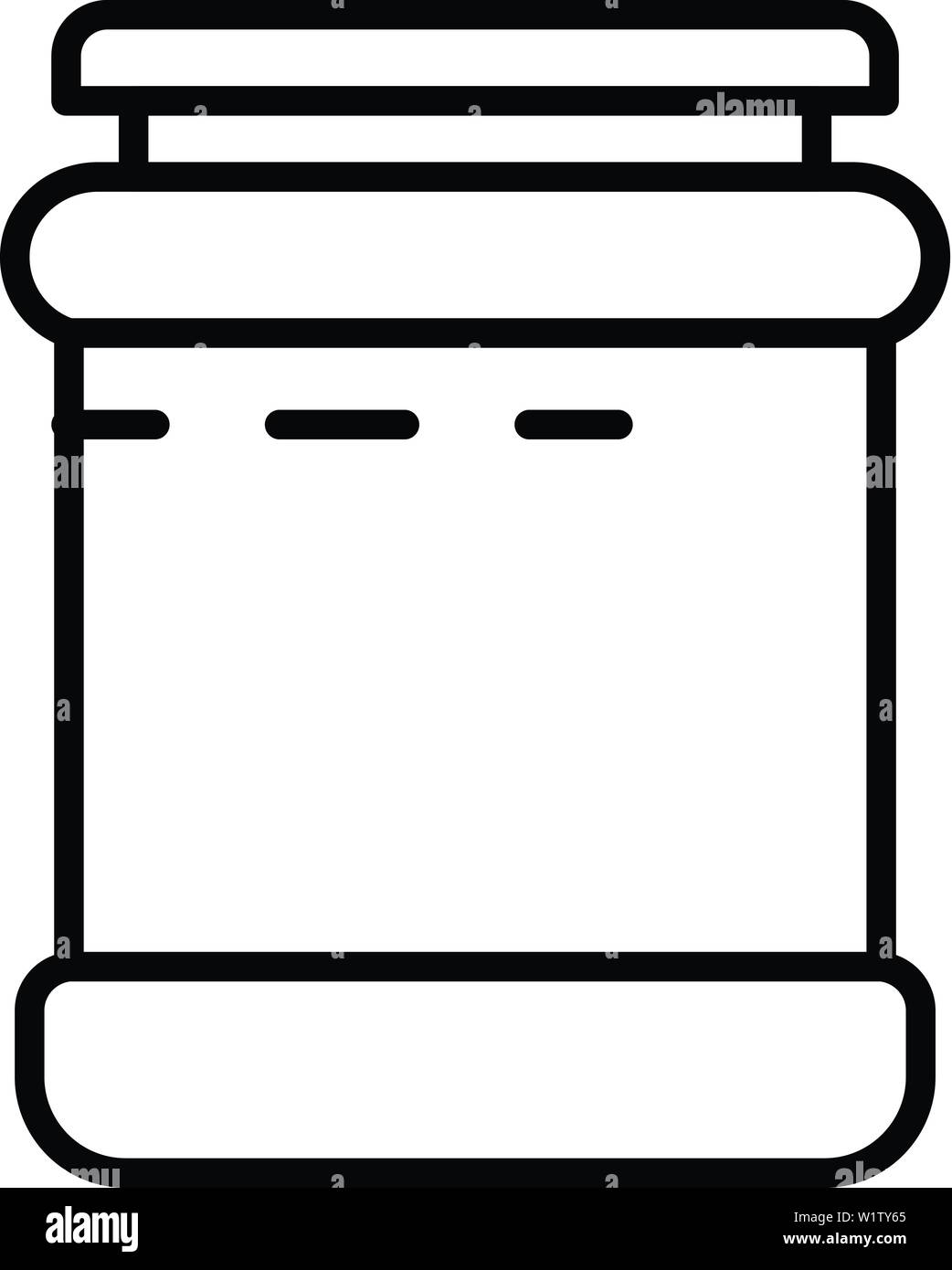 Empty jam jar icon, outline style Stock Vector