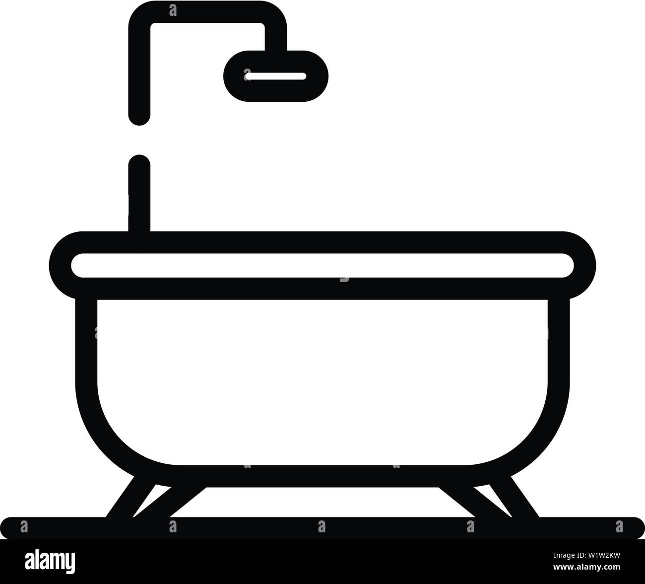 Bathtub icon, outline style Stock Vector Image & Art - Alamy