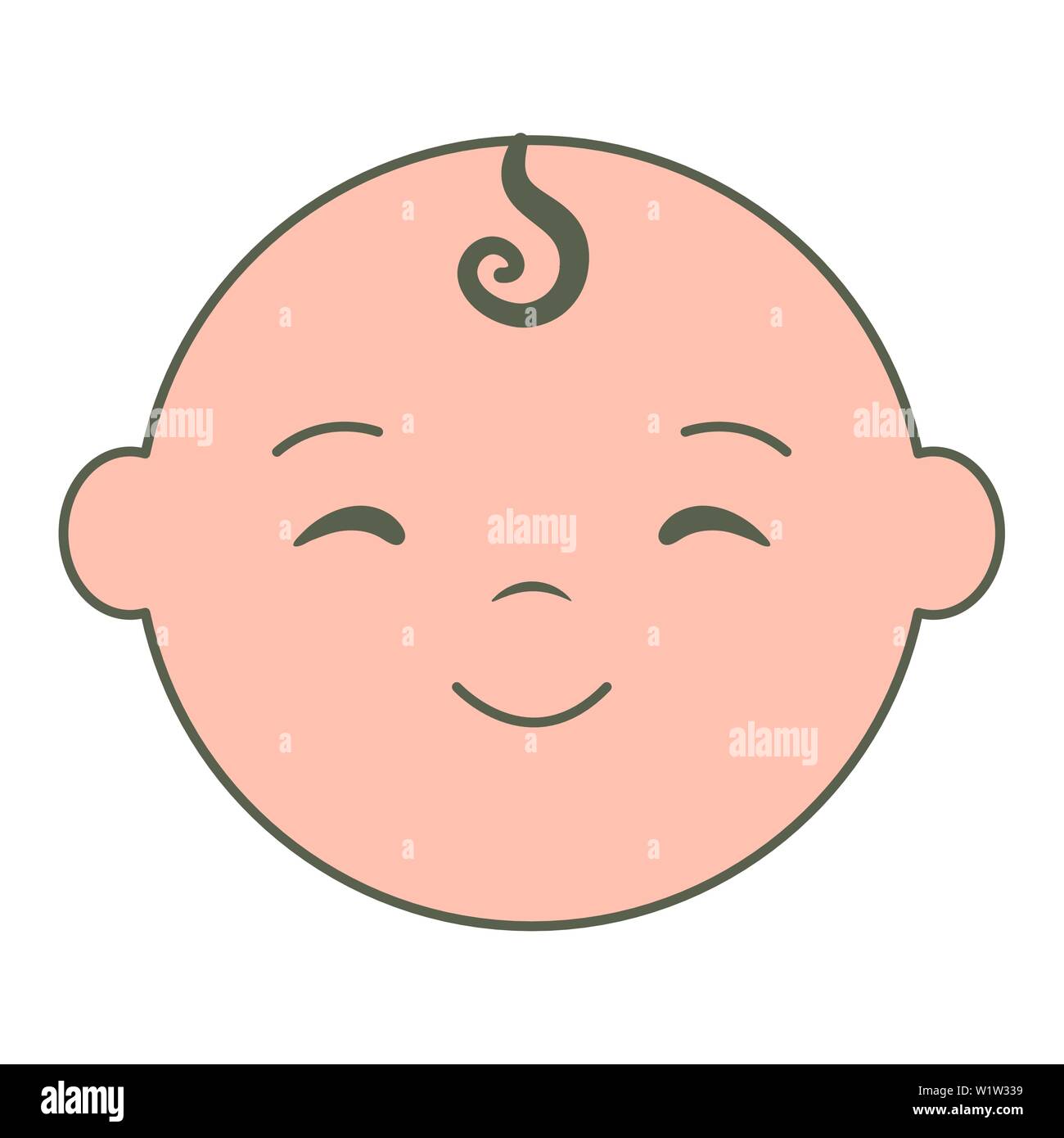 cute little baby boy head character vector illustration design Stock ...