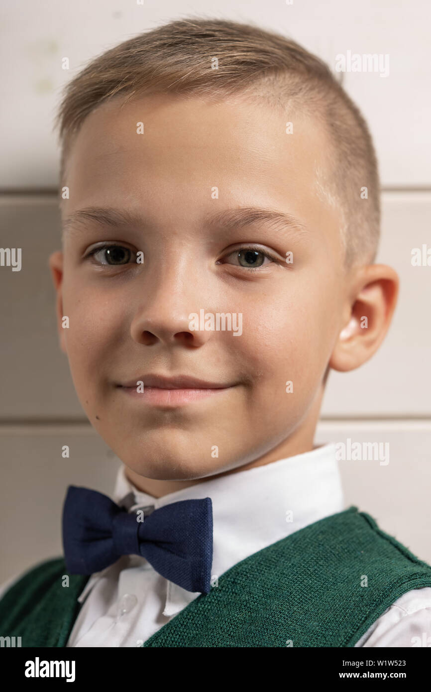 A 10 year old Boy Prepares For School After A Long Summer Break Back