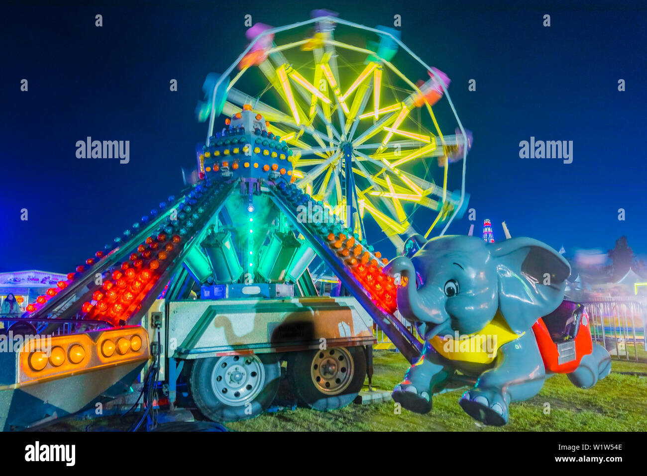 Dumbo baby elephant, Carnival Fun Fair Rides Stock Photo Alamy