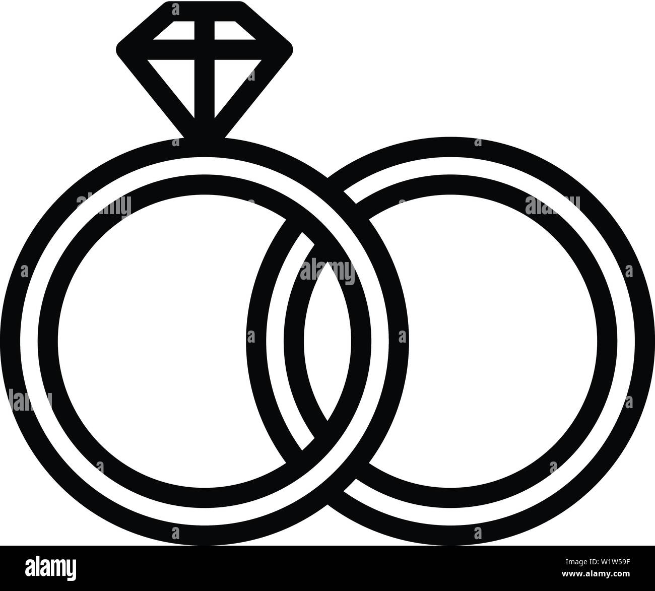 Wedding rings icon, outline style Stock Vector Image & Art - Alamy