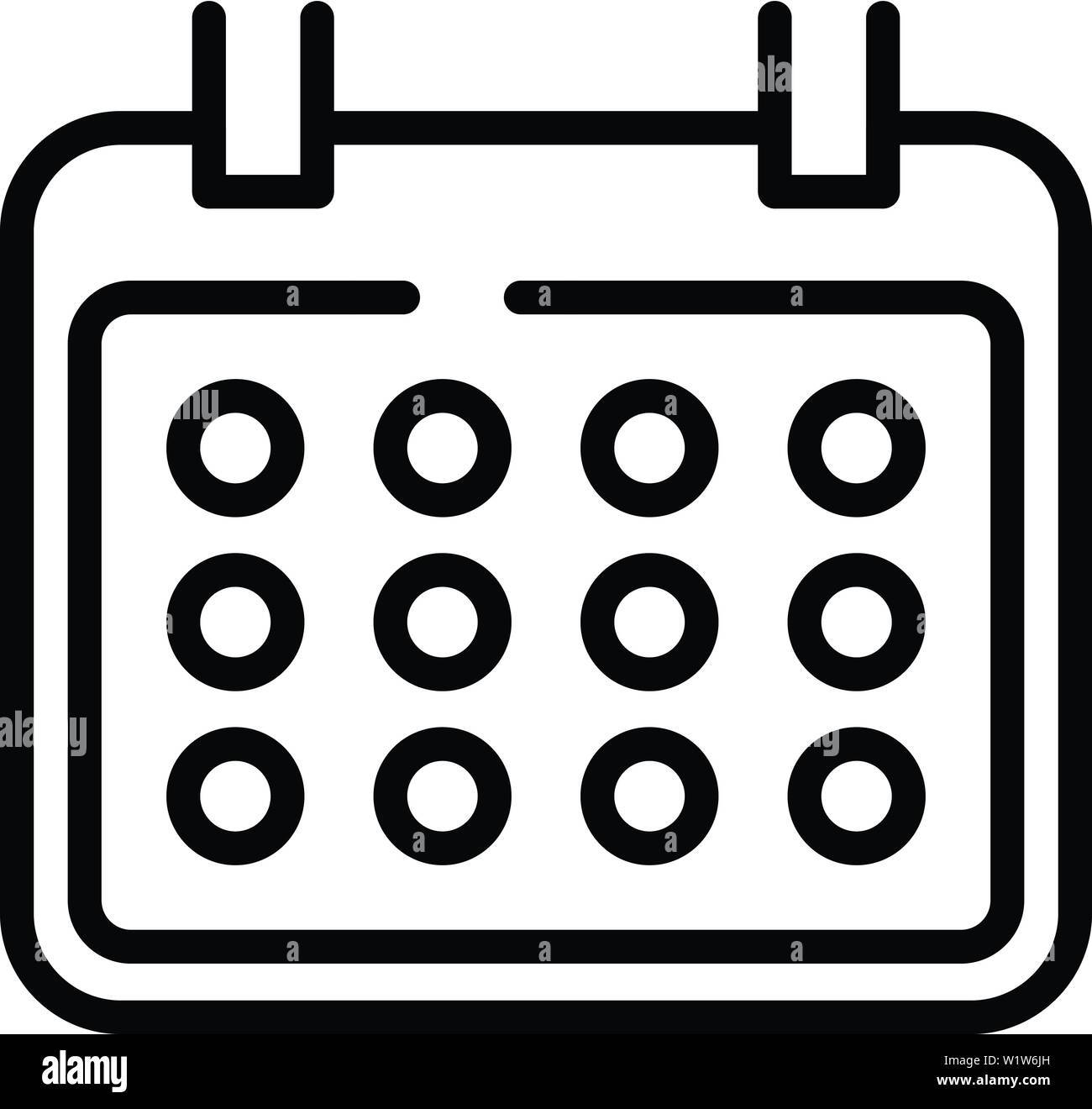 Calendar With Rounded Corners Icon Outline Style Stock Vector Image Art Alamy