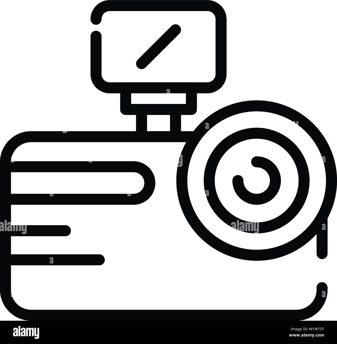 Backlit camera icon, outline style Stock Vector