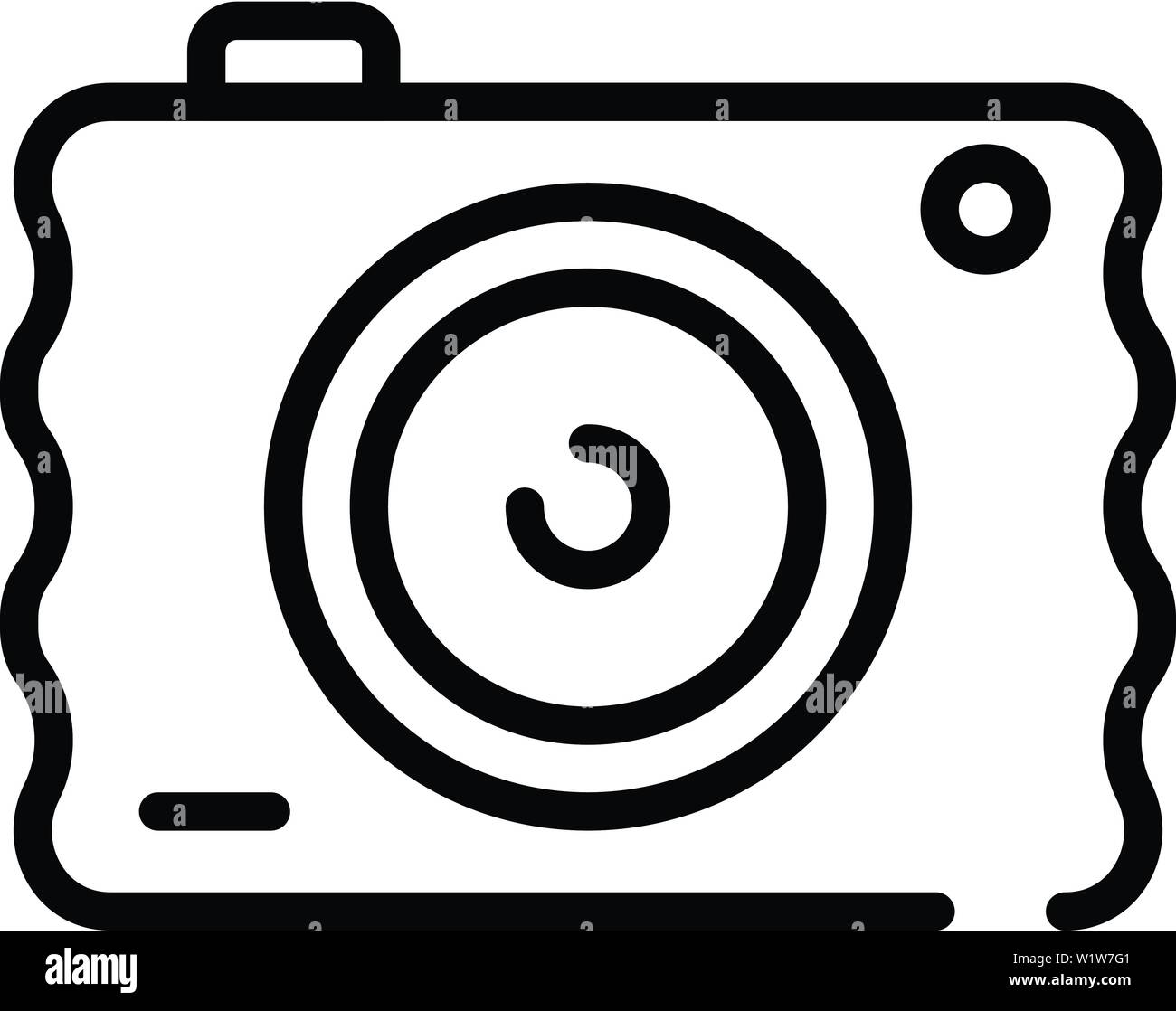 Mini camera icon, outline style Stock Vector