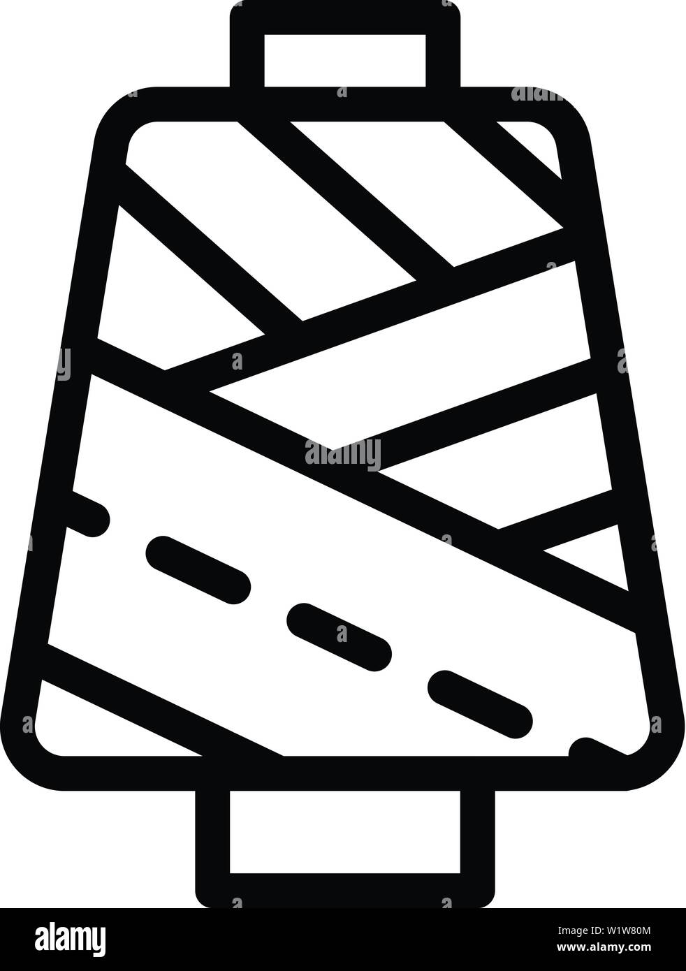 Sewing machine thread icon, outline style Stock Vector