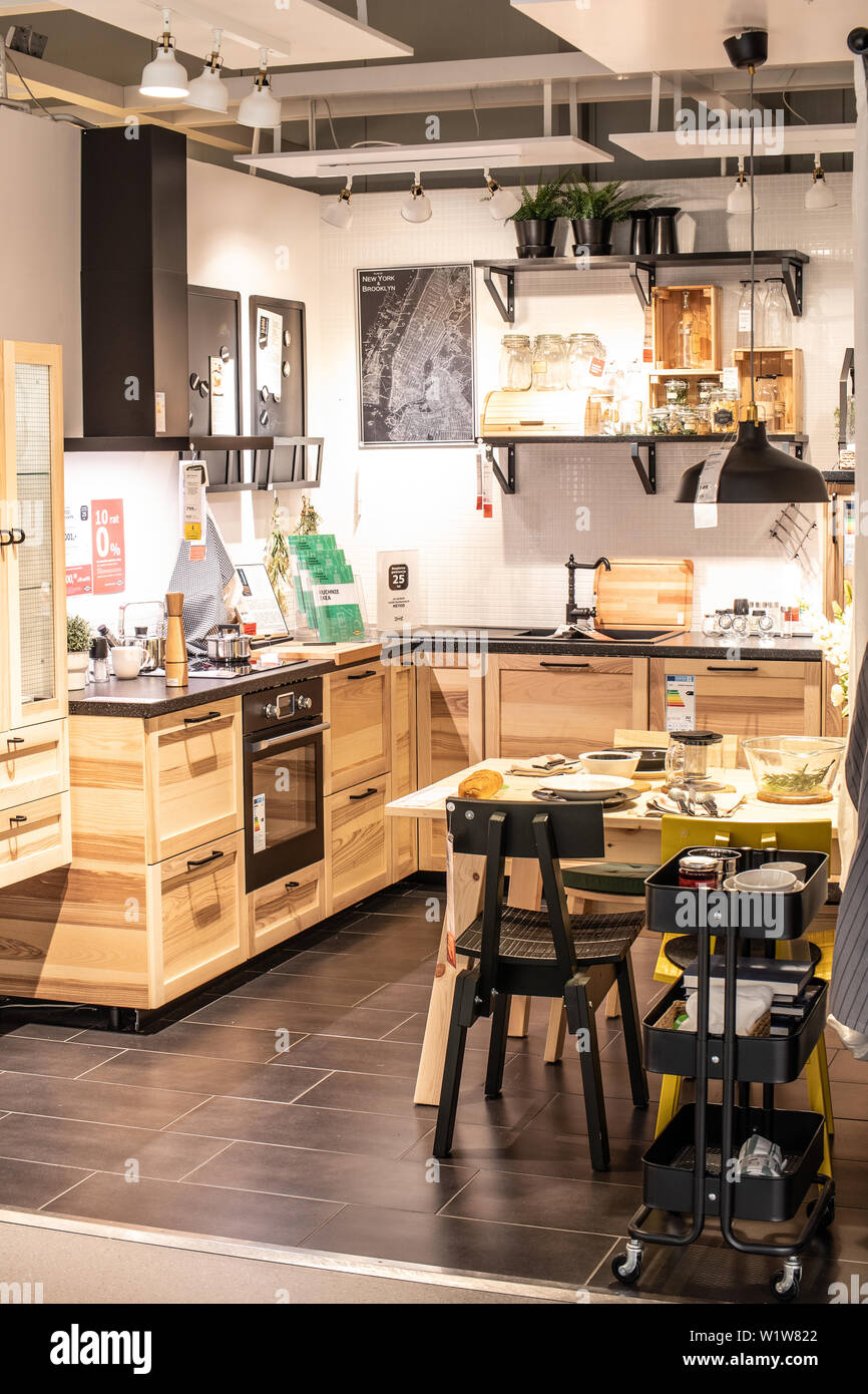 https://c8.alamy.com/comp/W1W822/lodz-poland-jan-2019-exhibition-interior-ikea-store-modern-kitchen-dining-room-ikea-sells-ready-to-assemble-furniture-appliances-home-accessories-W1W822.jpg