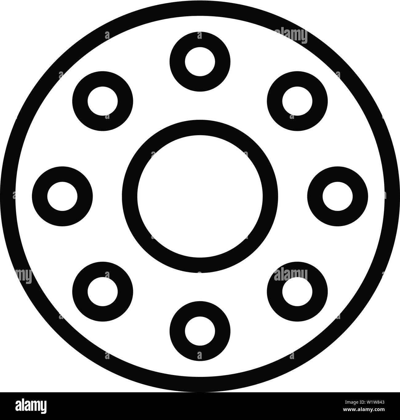 Sewing wheel icon, outline style Stock Vector