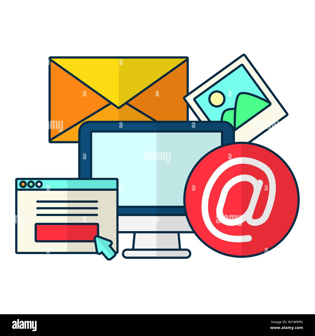 computer website picture send email Stock Vector Image & Art - Alamy