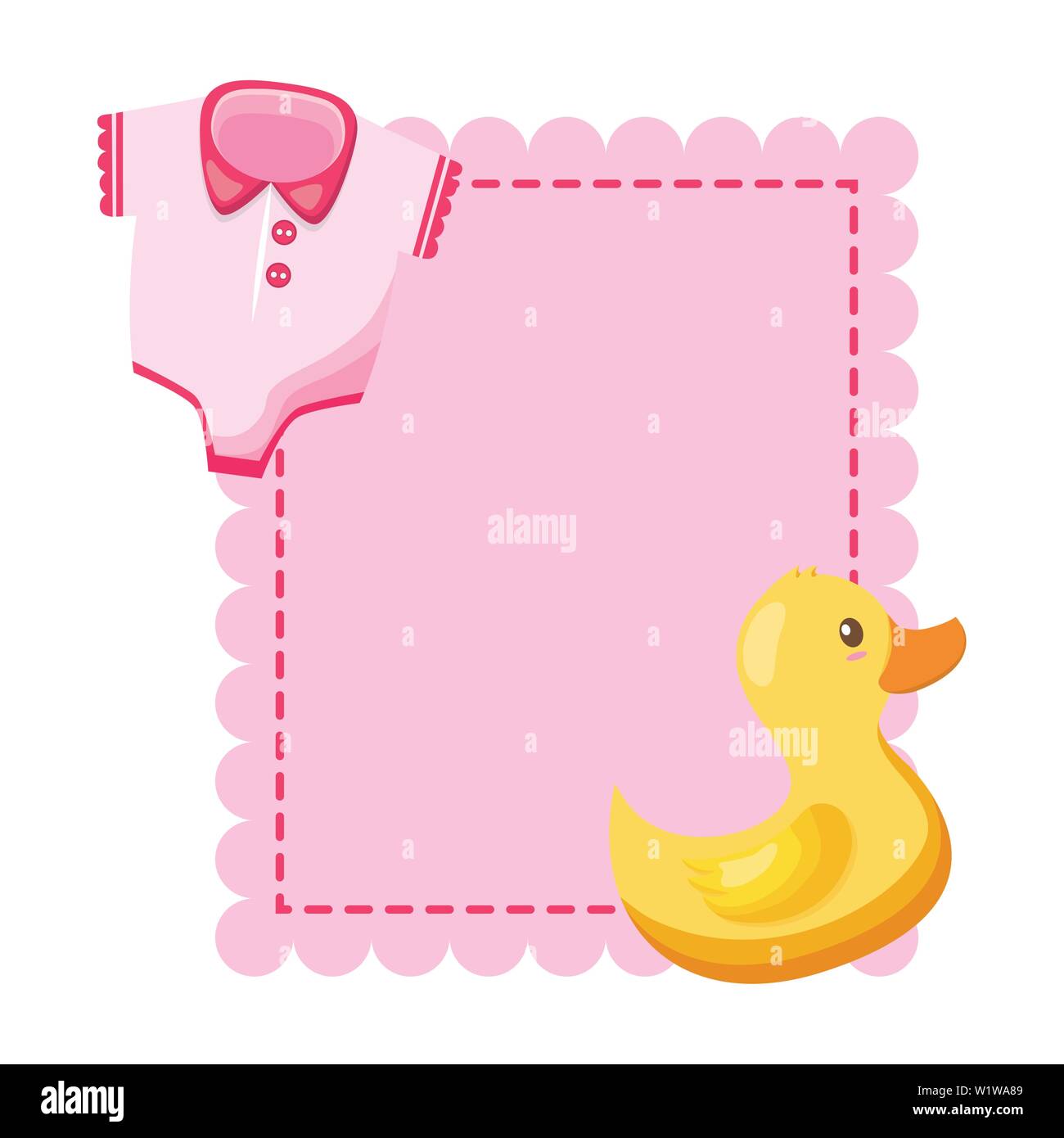 Girl Decoration Baby Shower Card Stock Vector Art Illustration