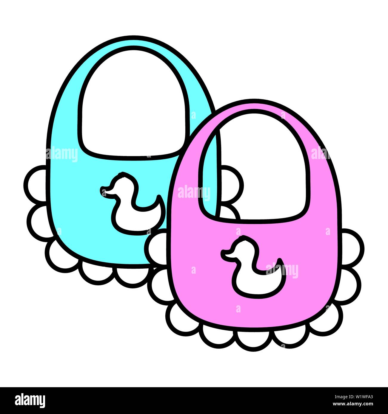 baby bibs on white background Stock Vector Image & Art - Alamy