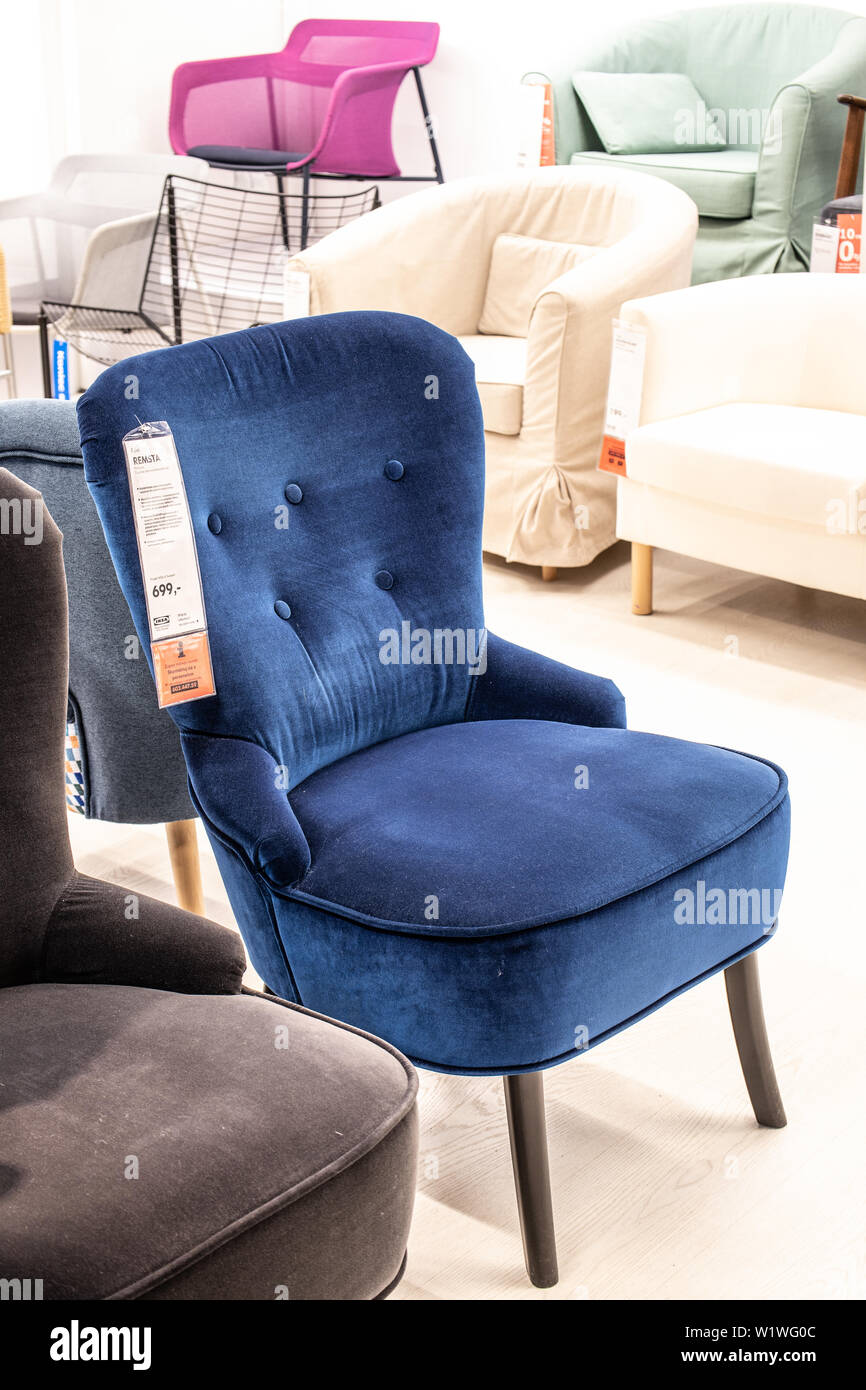 Lodz, Poland, Jan 2019 exhibition interior IKEA store Modern Chairs  Armchairs Sofas IKEA sells ready-to-assemble furniture appliances home  accessories Stock Photo - Alamy