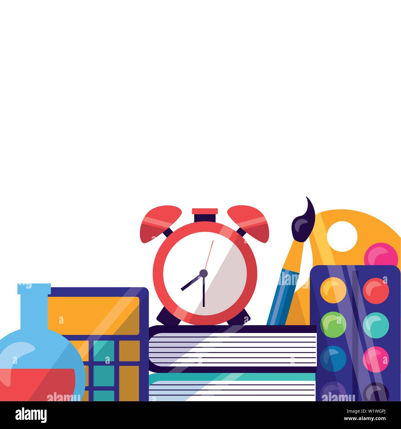 back to school flat design Stock Vector Image & Art - Alamy