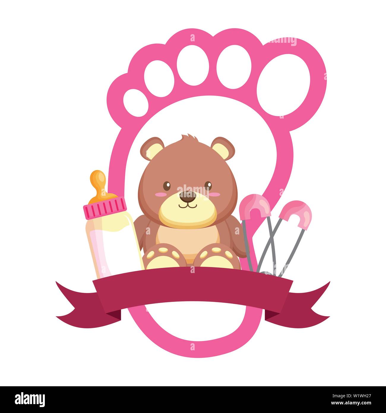 girl decoration baby shower card Stock Vector Image & Art - Alamy