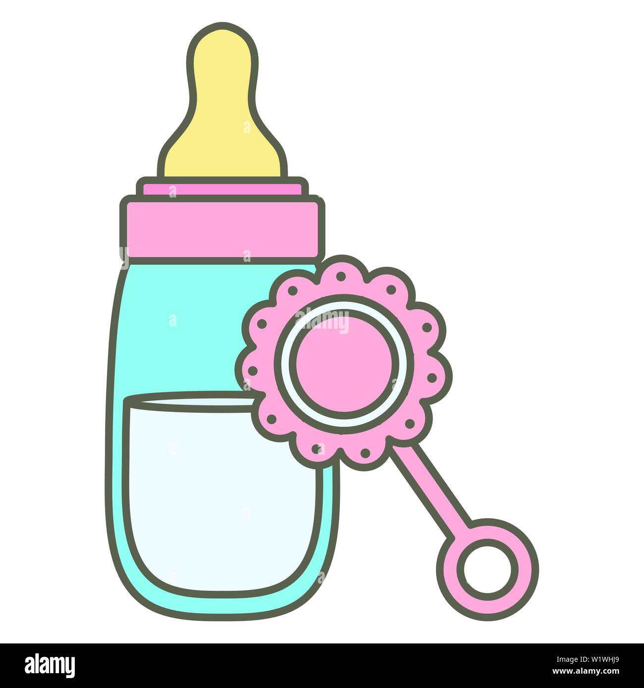 Baby nipple icon outline vector. Dummy pacifier. Soother bottle