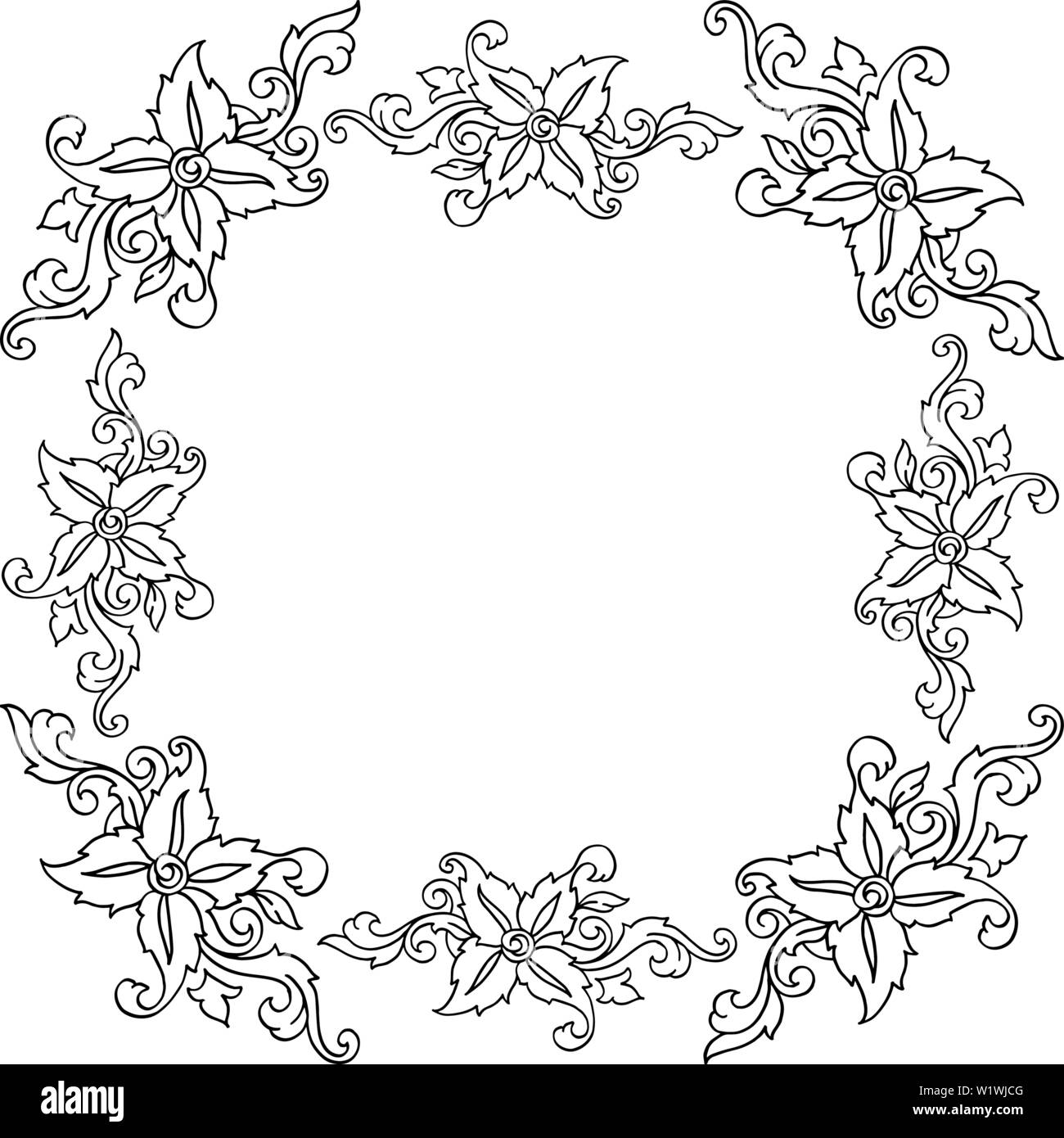 Vector illustration template for flower frames isolated on white ...