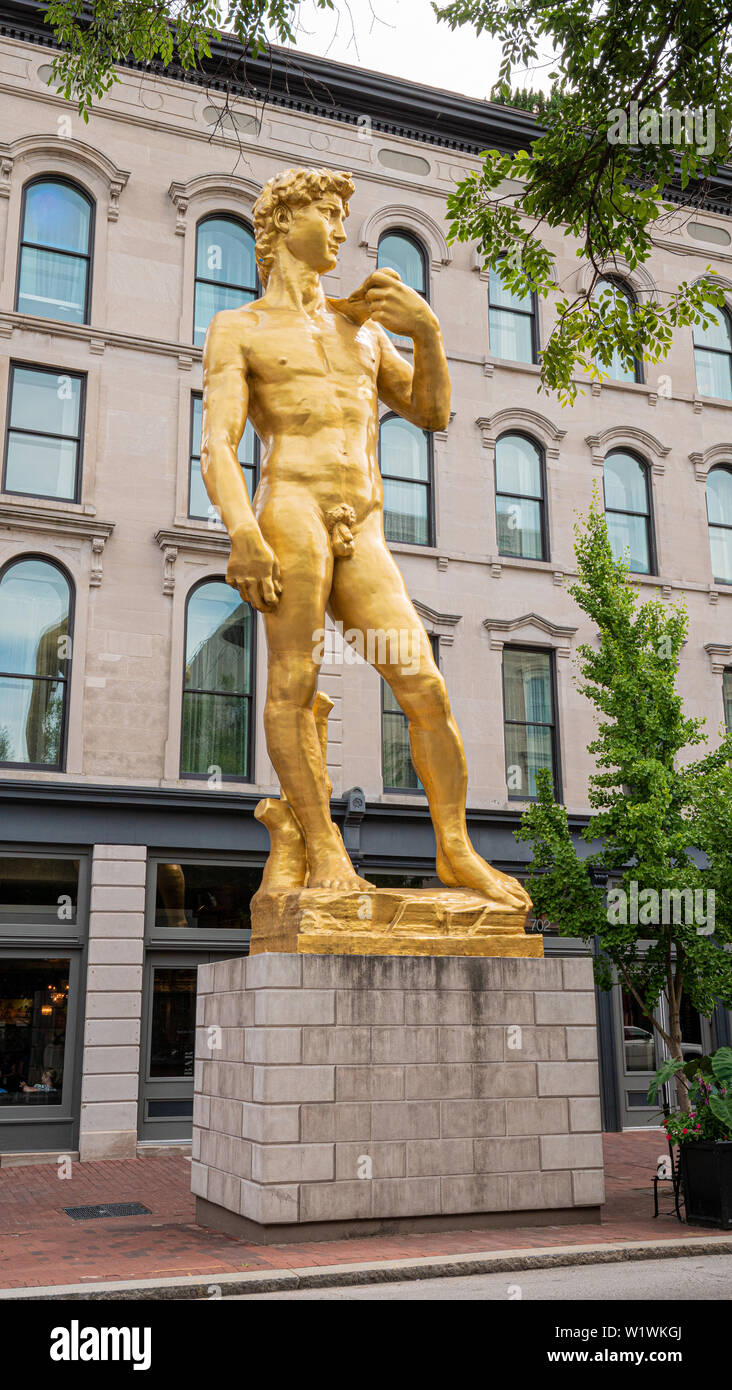 Golden David statue at Fort Nelson Park Louisville - LOUISVILLE