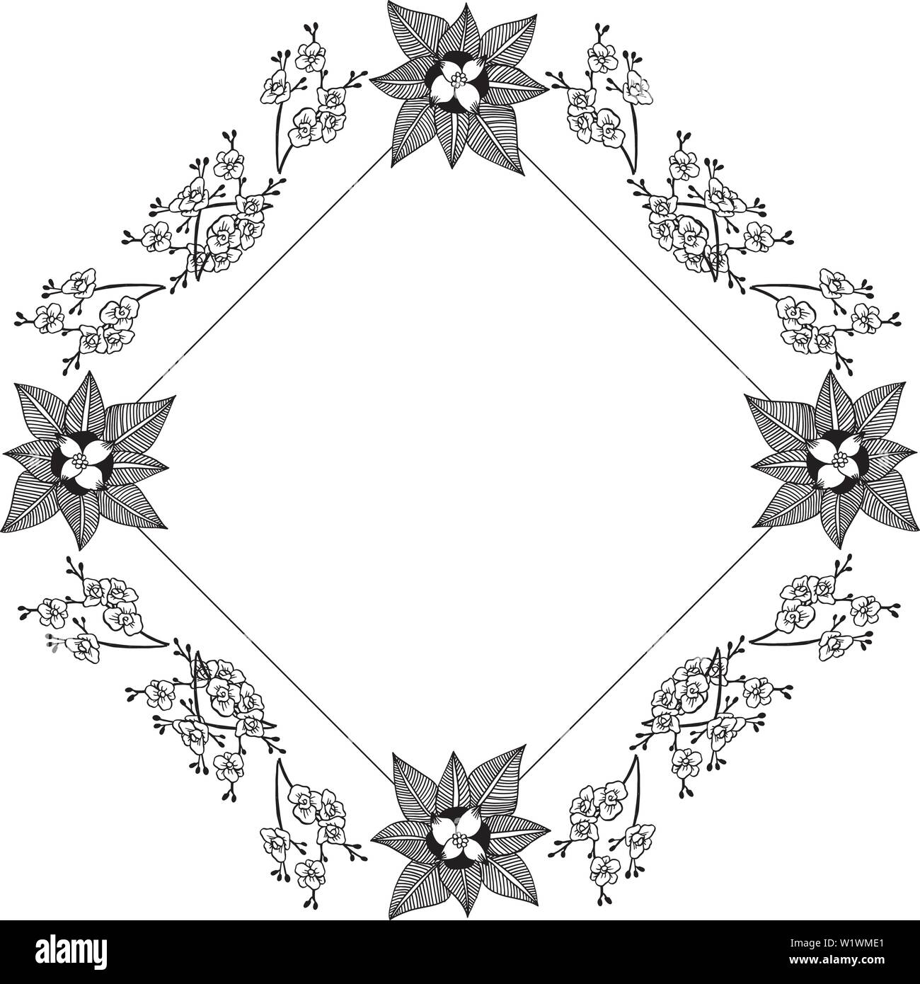 Vector illustration various abstract wreath frame with shape of card ...